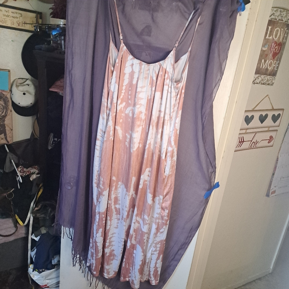 Silky Cream Tan Chemise with Spaghetti Straps